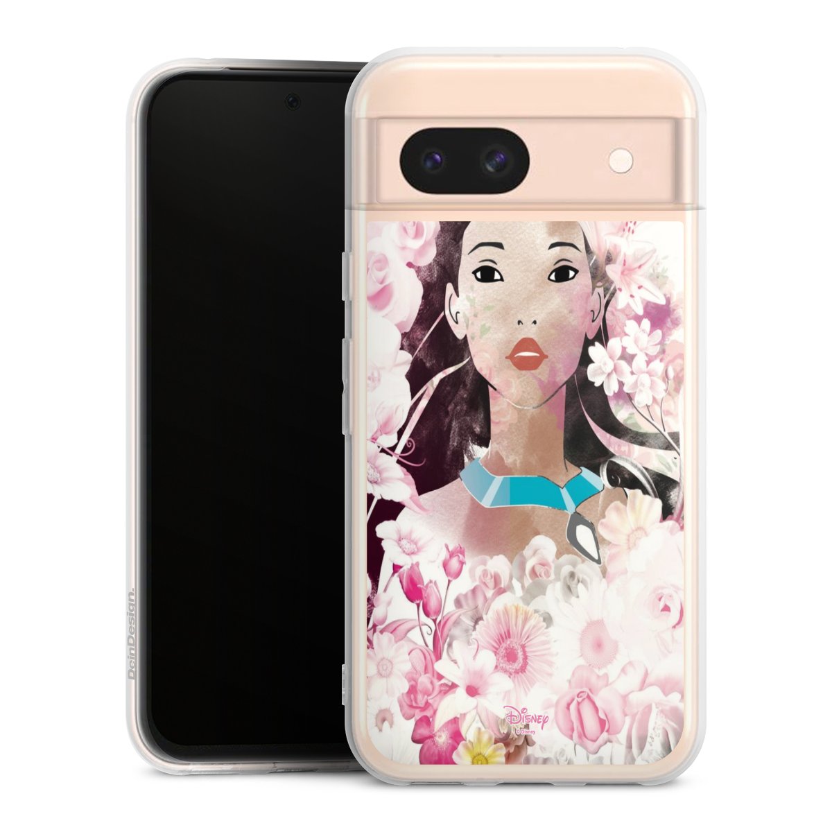 Google Pixel 8a Handy Silikon Hülle Case transparent Handyhülle Pocahontas Official Licensed Product Disney Silikon Case