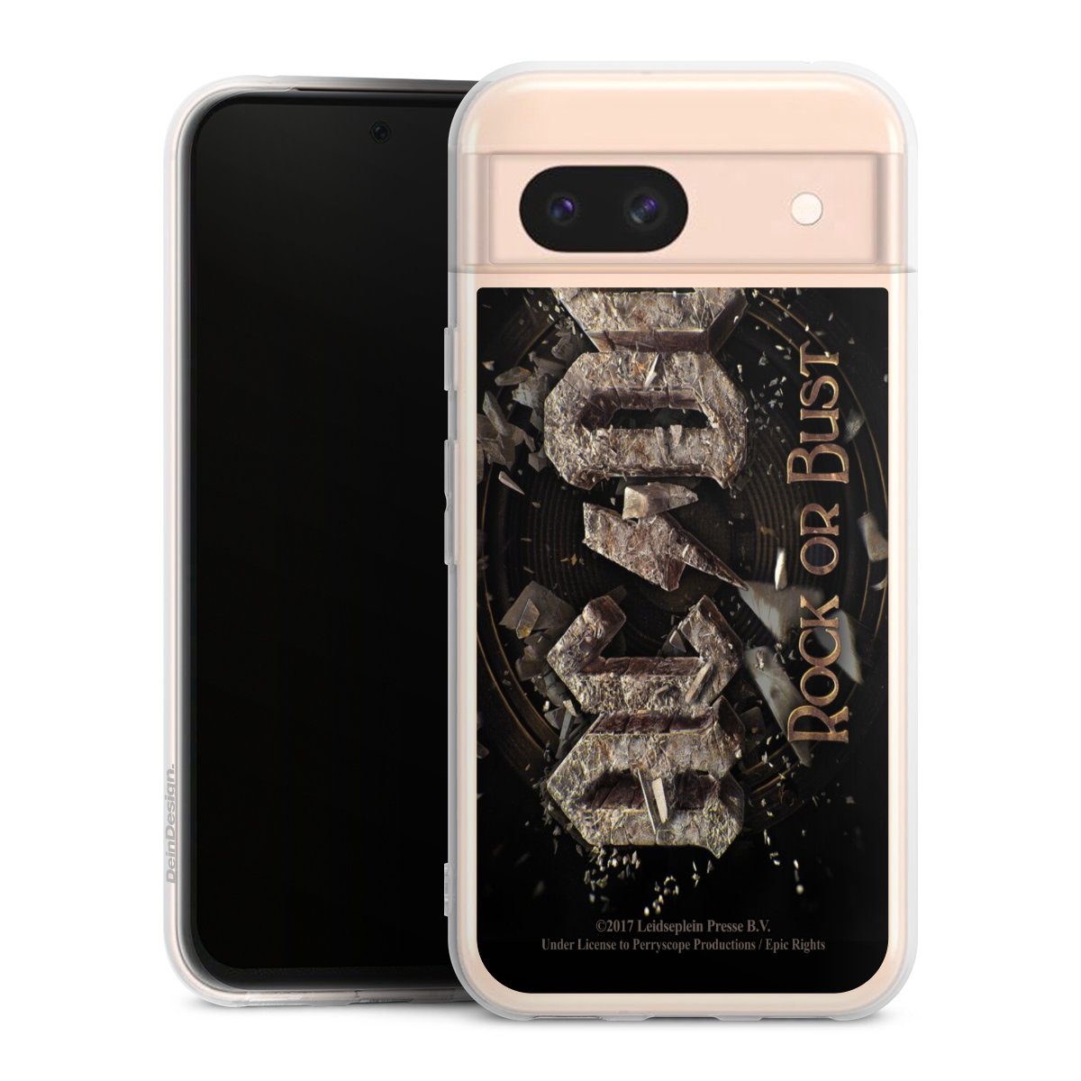 Google Pixel 8a Handy Silikon Hülle Case transparent Handyhülle Acdc Official Licensed Product Rock Or Bust Silikon Case