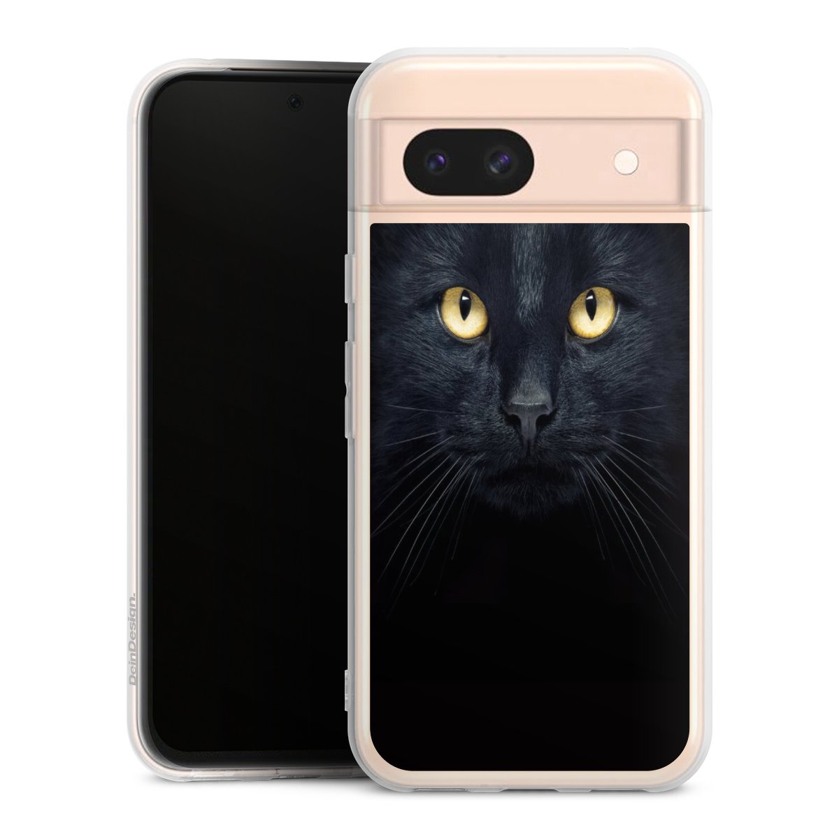 Google Pixel 8a Handy Silikon Hülle Case transparent Handyhülle Eye Cat Black Silikon Case