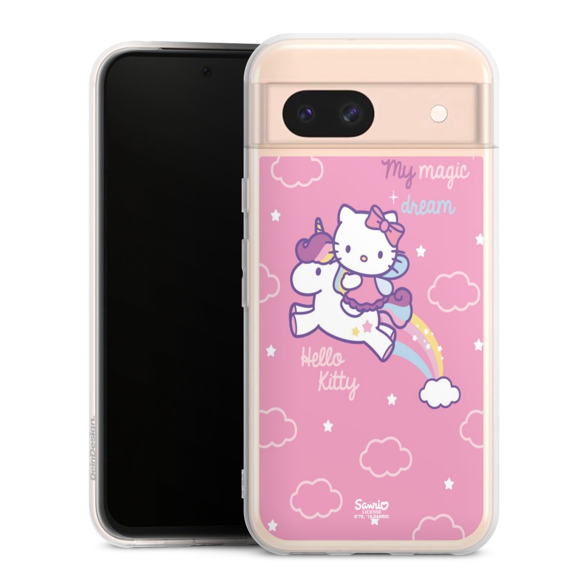 Google Pixel 8a Handy Silikon Hülle Case transparent Handyhülle Einhorn Official Licensed Product Hello Kitty Silikon Case