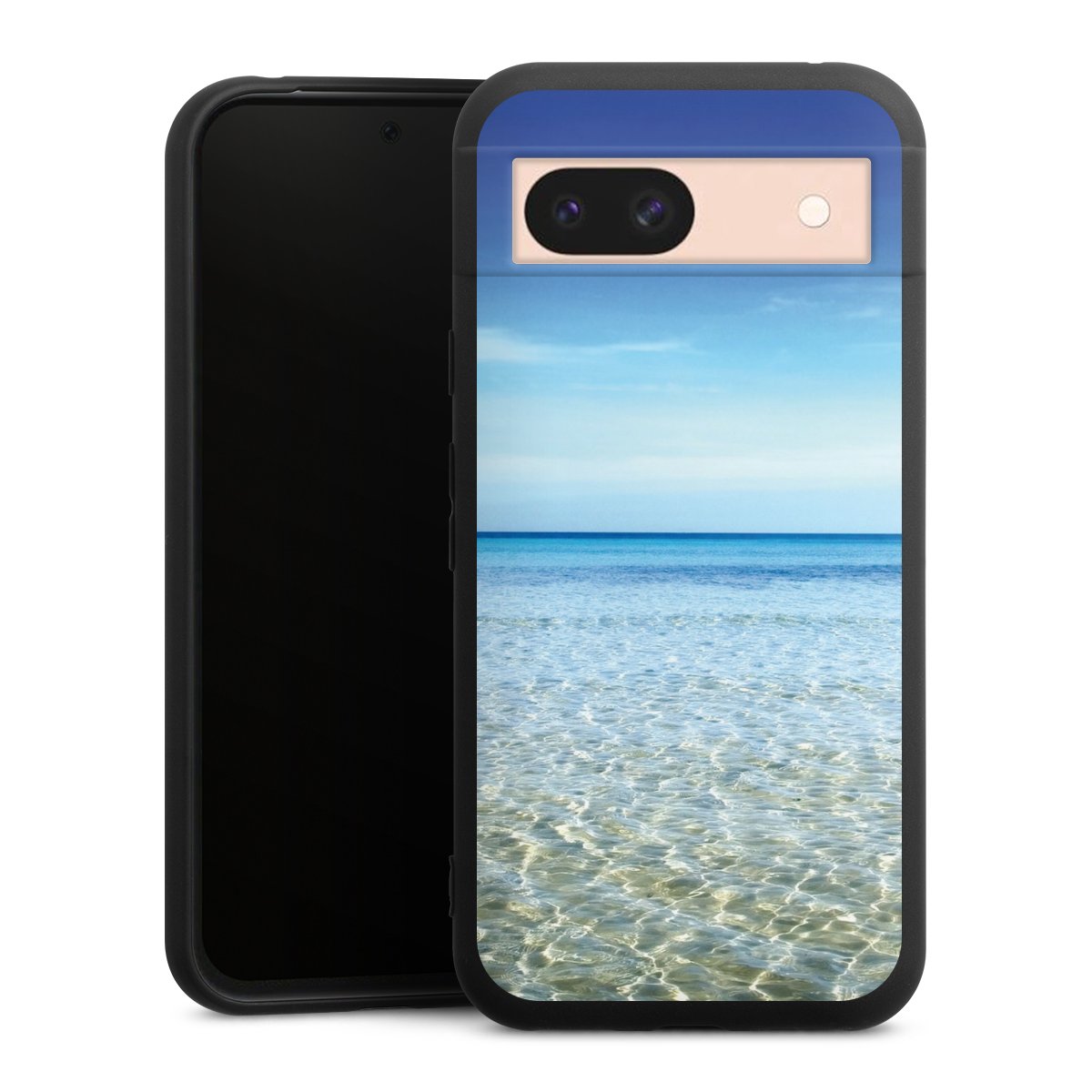 Google Pixel 8a Handy Premium Silikon Hülle Handyhülle schwarz Case Urlaub Sky Ocean Silikon Premium Case