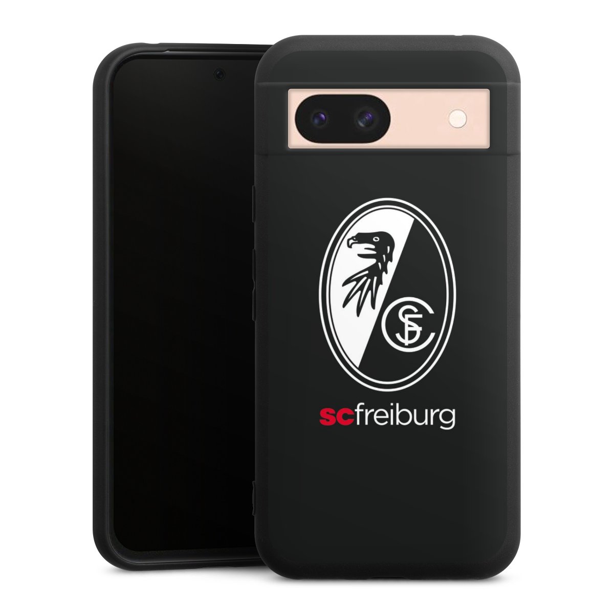 Google Pixel 8a Handy Premium Silikon Hülle Handyhülle schwarz Case Official Licensed Product Sc Freiburg Coat Of Arms Silikon Premium Case