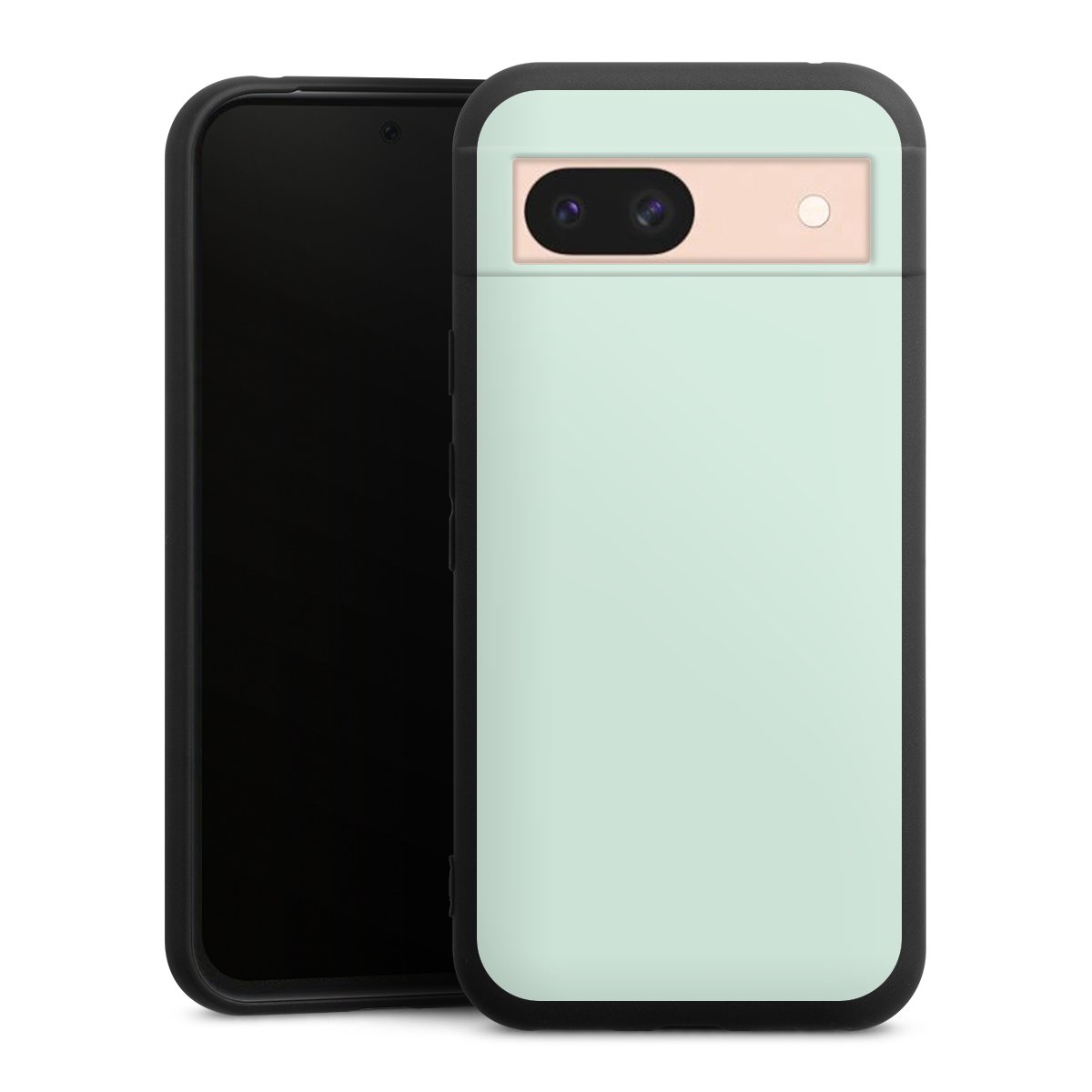 Google Pixel 8a Handy Premium Silikon Hülle Handyhülle schwarz Case Green Unicoloured Mint Silikon Premium Case