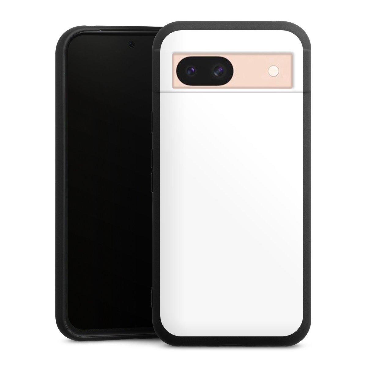 Google Pixel 8a Handy Premium Silikon Hülle Handyhülle schwarz Case Unicoloured Colour White Silikon Premium Case