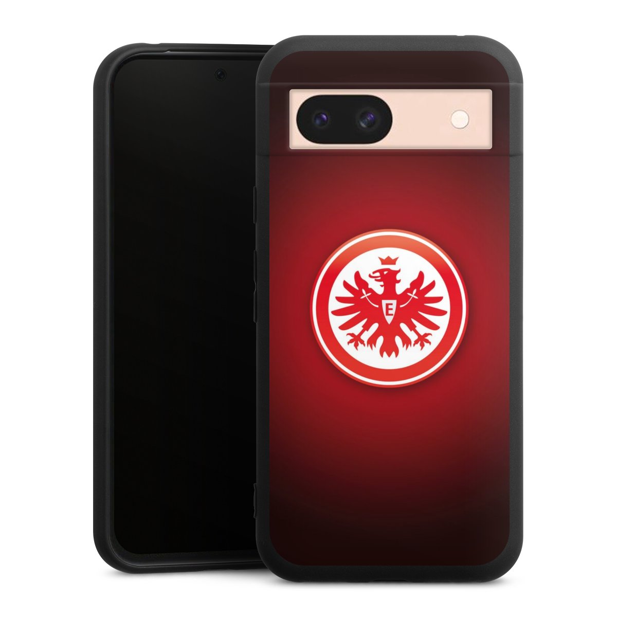 Google Pixel 8a Handy Premium Silikon Hülle Handyhülle schwarz Case Eintracht Frankfurt Official Licensed Product Coat Of Arms Silikon Premium Case