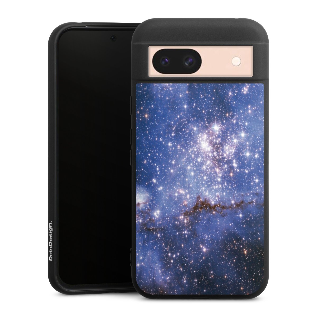 Google Pixel 8a Handy Premium Silikon Hülle Handyhülle schwarz Case Weltall Galaxy Weltraum Silikon Premium Case