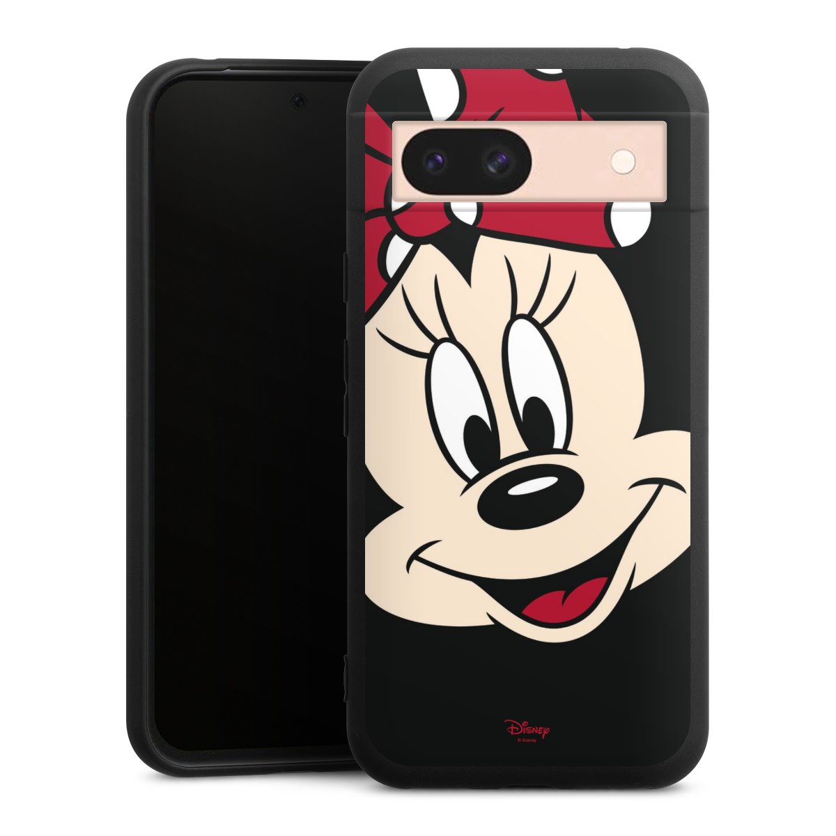 Google Pixel 8a Handy Premium Silikon Hülle Handyhülle schwarz Case Minnie Mouse Official Licensed Product Disney Silikon Premium Case