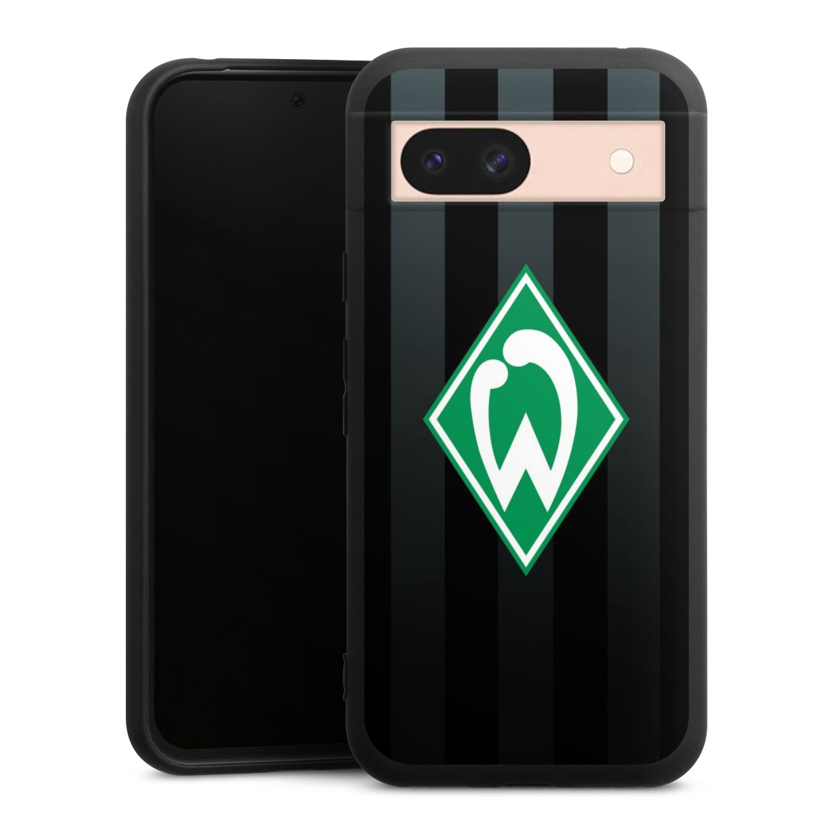 Google Pixel 8a Handy Premium Silikon Hülle Handyhülle schwarz Case Stripes Sv Werder Bremen Official Licensed Product Silikon Premium Case