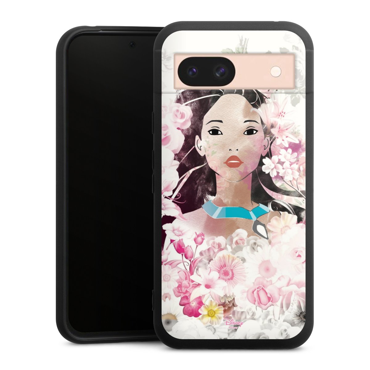 Google Pixel 8a Handy Premium Silikon Hülle Handyhülle schwarz Case Pocahontas Official Licensed Product Disney Silikon Premium Case