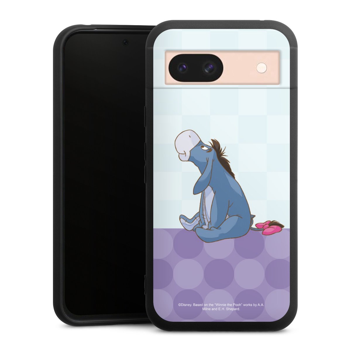 Google Pixel 8a Handy Premium Silikon Hülle Handyhülle schwarz Case Disney Donkey Winnie The Pooh Silikon Premium Case