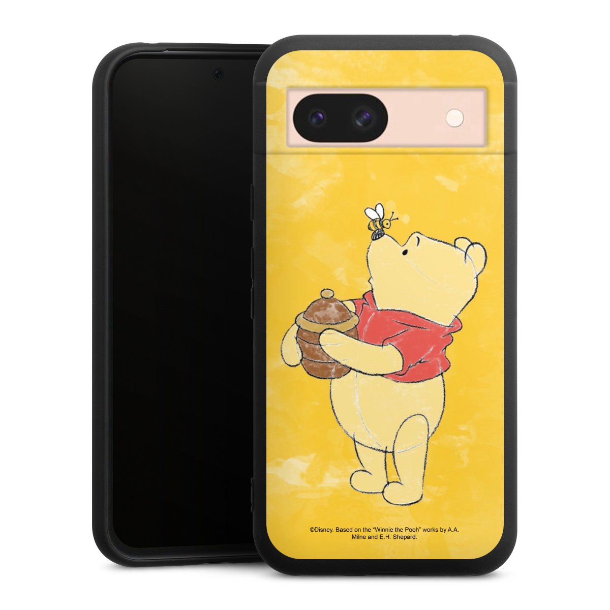 Google Pixel 8a Handy Premium Silikon Hülle Handyhülle schwarz Case Official Licensed Product Winnie The Pooh Disney Silikon Premium Case