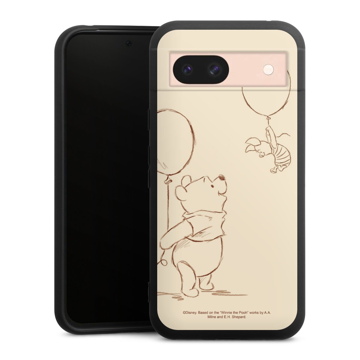 Google Pixel 8a Handy Premium Silikon Hülle Handyhülle schwarz Case Official Licensed Product Winnie The Pooh Disney Silikon Premium Case