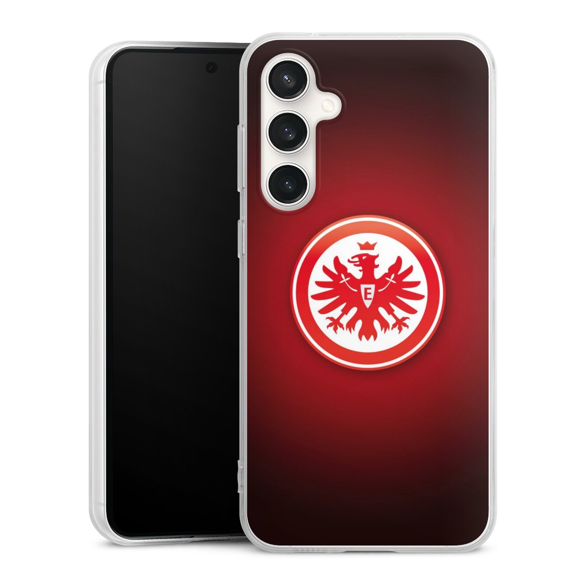 Galaxy S23 FE Handy Silikon Hülle Case transparent Handyhülle Eintracht Frankfurt Official Licensed Product Coat Of Arms Silikon Case