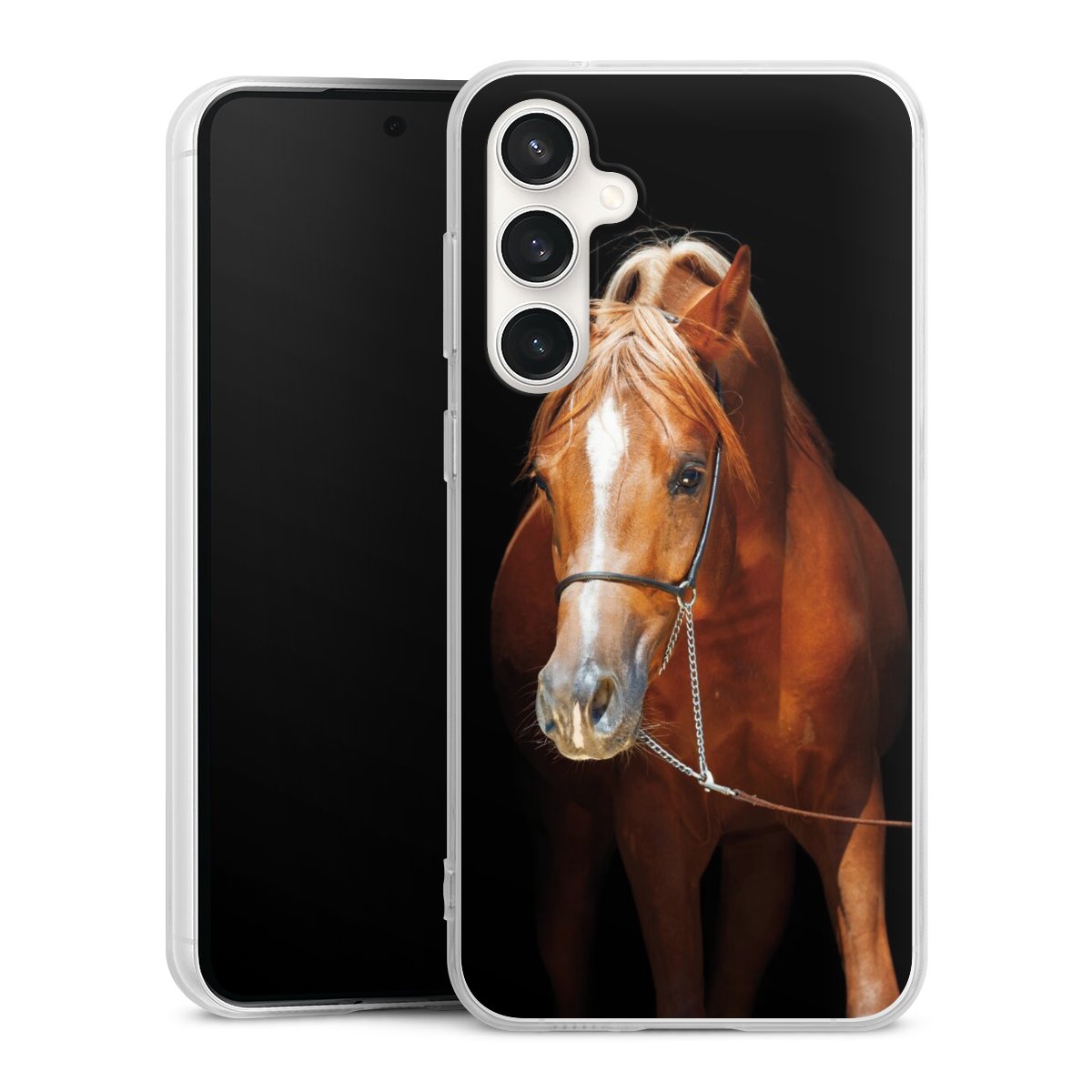 Galaxy S23 FE Handy Silikon Hülle Case transparent Handyhülle Mare Horse Hobby Silikon Case