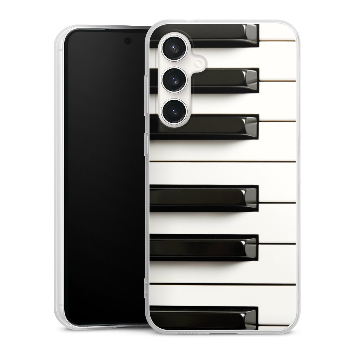 Galaxy S23 FE Handy Silikon Hülle Case transparent Handyhülle Klavier Piano Music Silikon Case