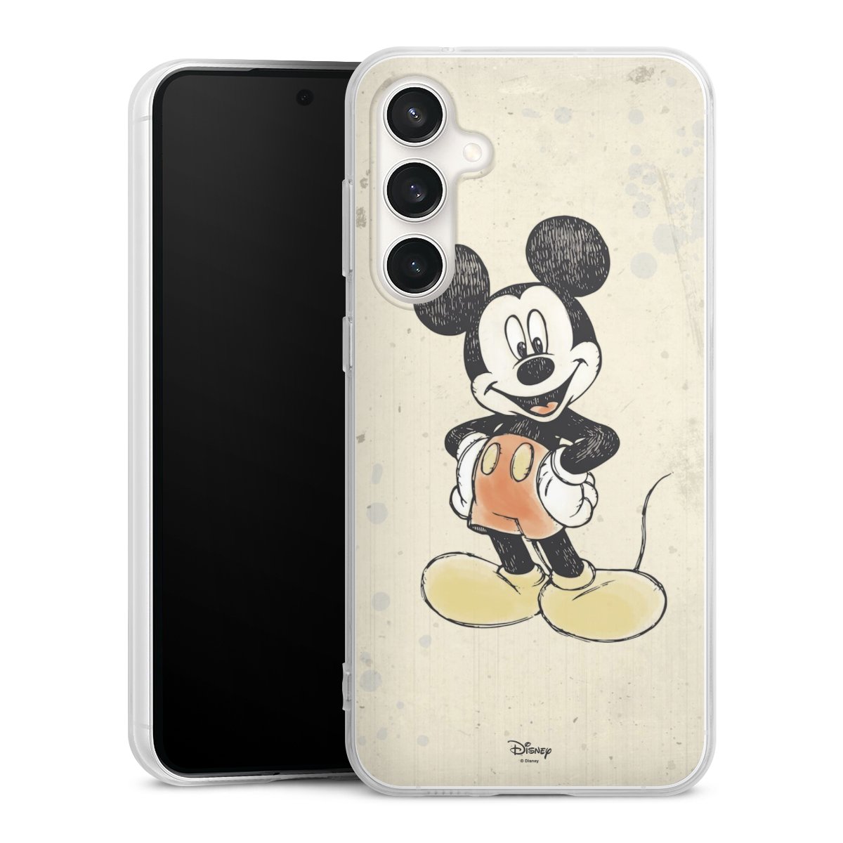 Galaxy S23 FE Handy Silikon Hülle Case transparent Handyhülle Water Colour Mickey & Minnie Mouse Official Licensed Product Silikon Case