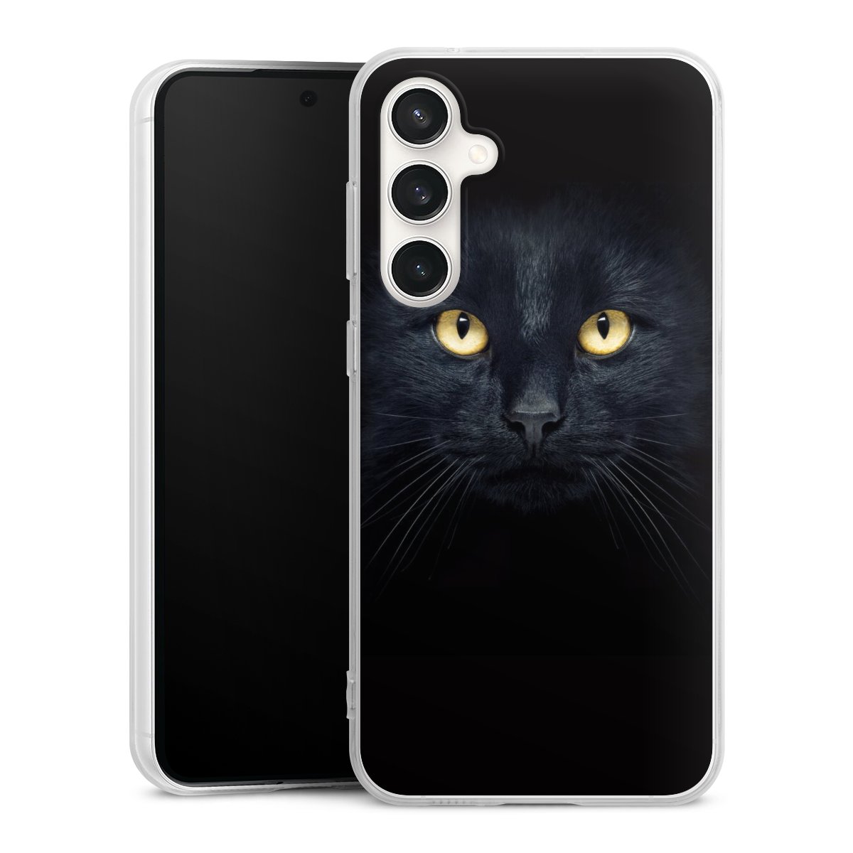 Galaxy S23 FE Handy Silikon Hülle Case transparent Handyhülle Eye Cat Black Silikon Case