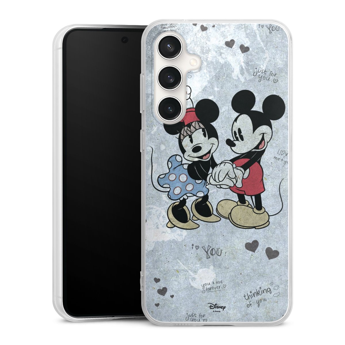 Galaxy S23 FE Handy Silikon Hülle Case transparent Handyhülle Mickey & Minnie Mouse Vintage Disney Silikon Case