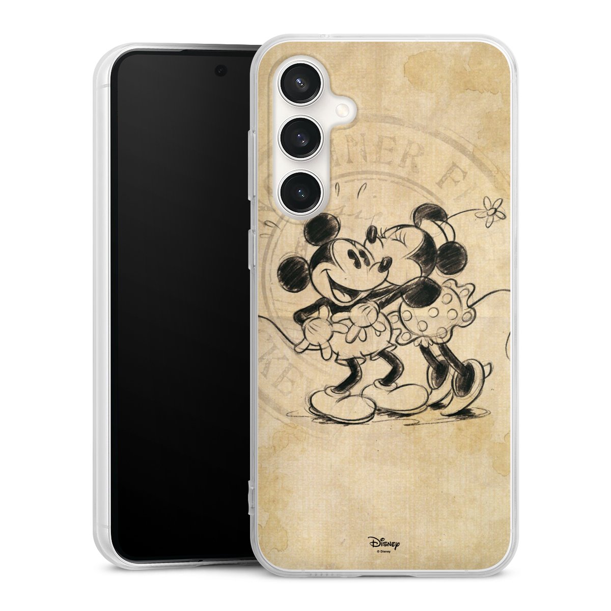 Galaxy S23 FE Handy Silikon Hülle Case transparent Handyhülle Mickey Mouse Vintage Minnie Mouse Silikon Case