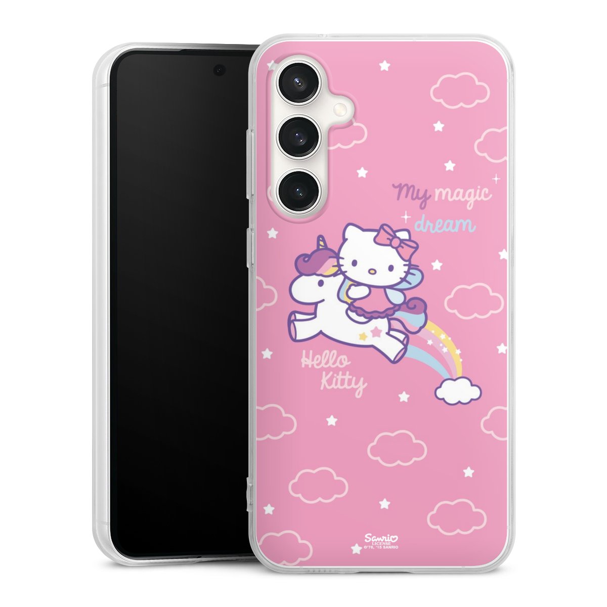 Galaxy S23 FE Handy Silikon Hülle Case transparent Handyhülle Einhorn Official Licensed Product Hello Kitty Silikon Case