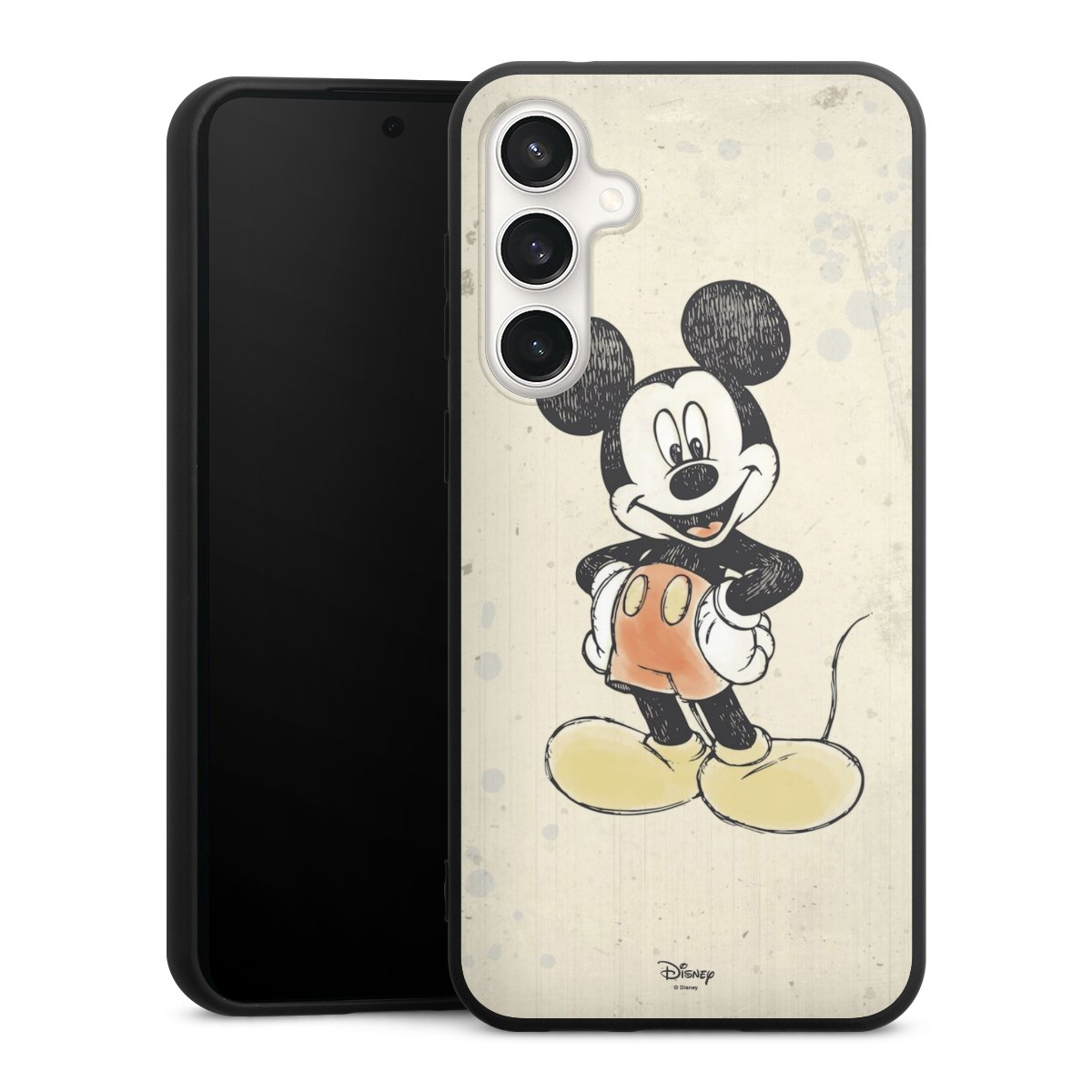 Galaxy S23 FE Handy Premium Silikon Hülle Handyhülle schwarz Case Water Colour Mickey & Minnie Mouse Official Licensed Product Silikon Premium Case