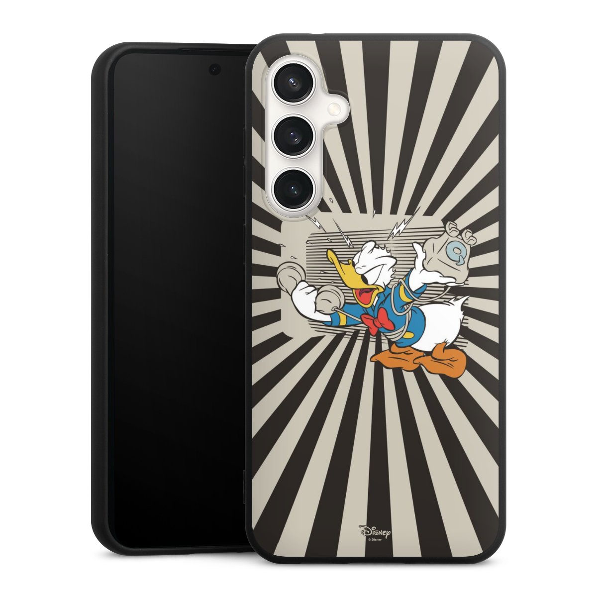 Galaxy S23 FE Handy Premium Silikon Hülle Handyhülle schwarz Case Donald Duck Disney Official Licensed Product Silikon Premium Case