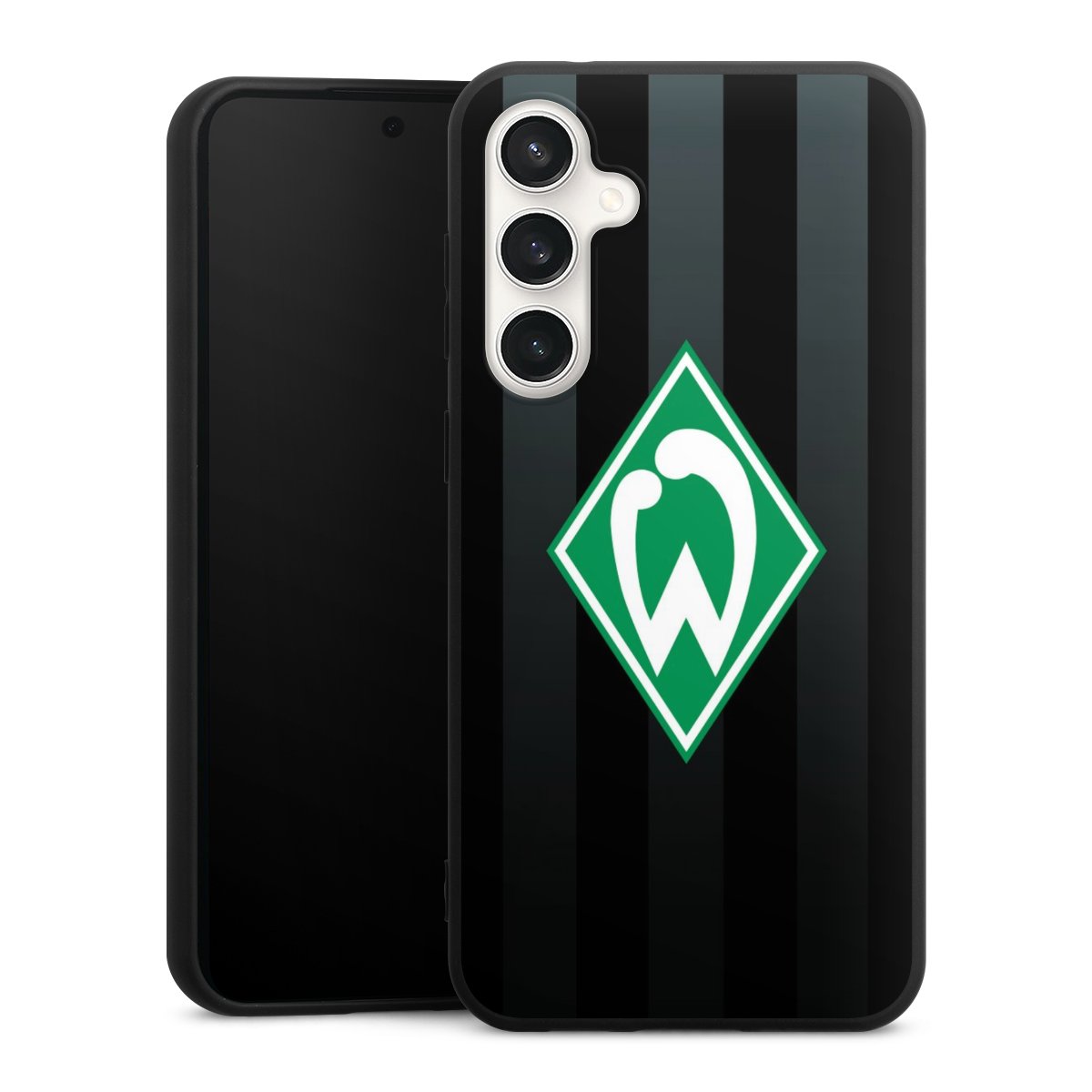 Galaxy S23 FE Handy Premium Silikon Hülle Handyhülle schwarz Case Stripes Sv Werder Bremen Official Licensed Product Silikon Premium Case