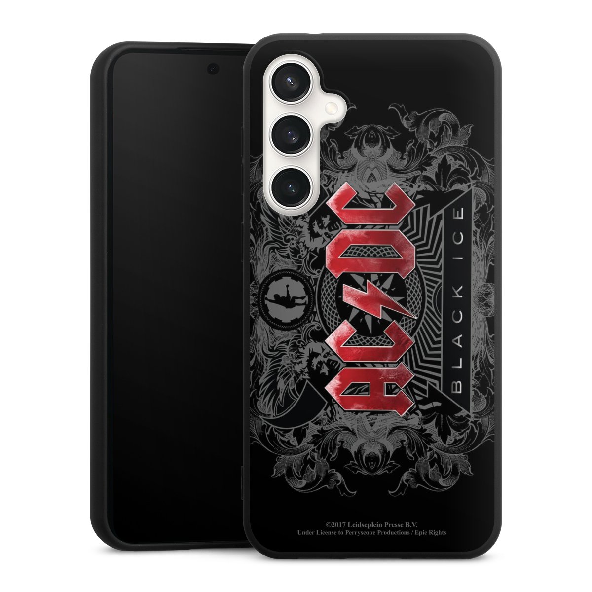 Galaxy S23 FE Handy Premium Silikon Hülle Handyhülle schwarz Case Merchandise Black Ice Acdc Silikon Premium Case