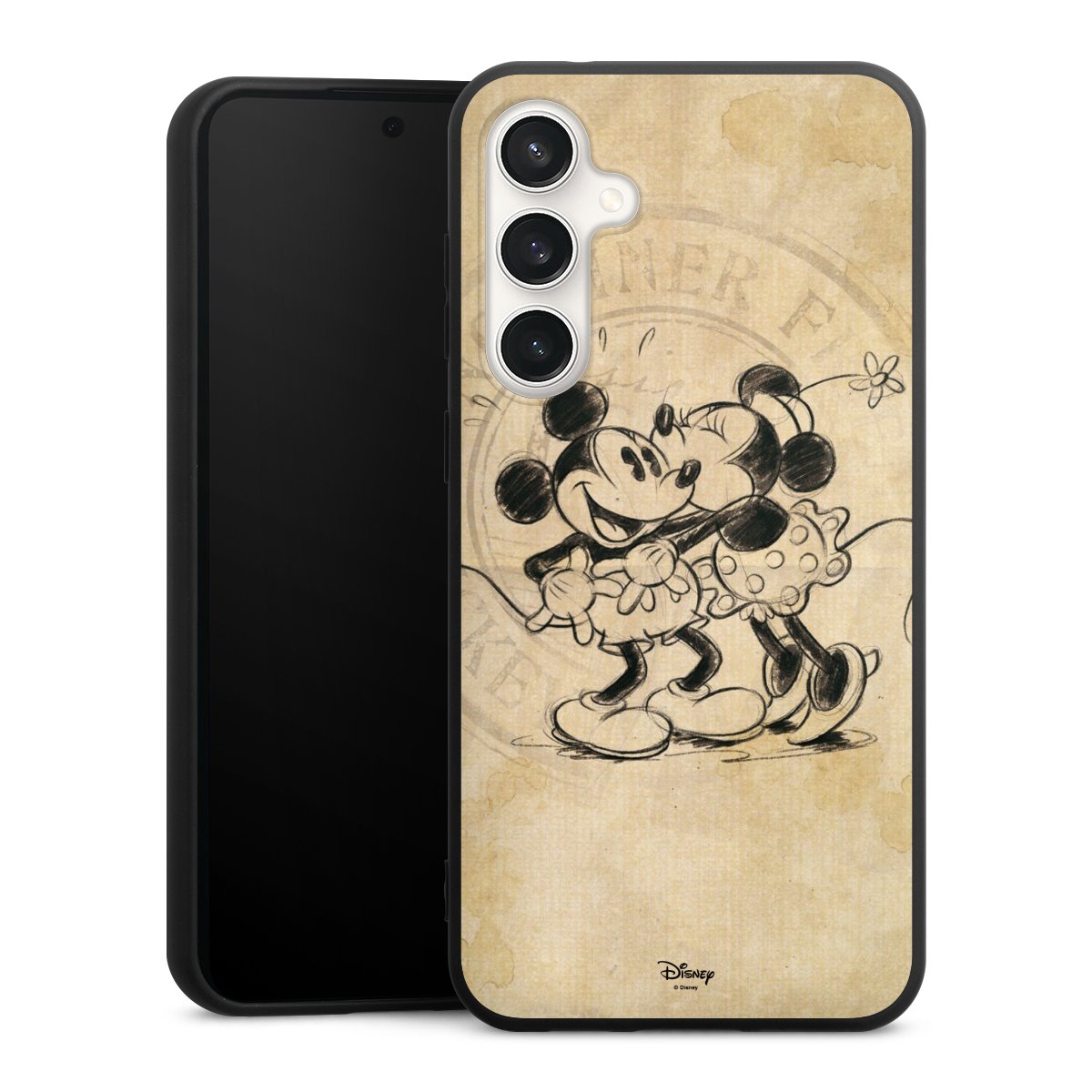 Galaxy S23 FE Handy Premium Silikon Hülle Handyhülle schwarz Case Mickey Mouse Vintage Minnie Mouse Silikon Premium Case