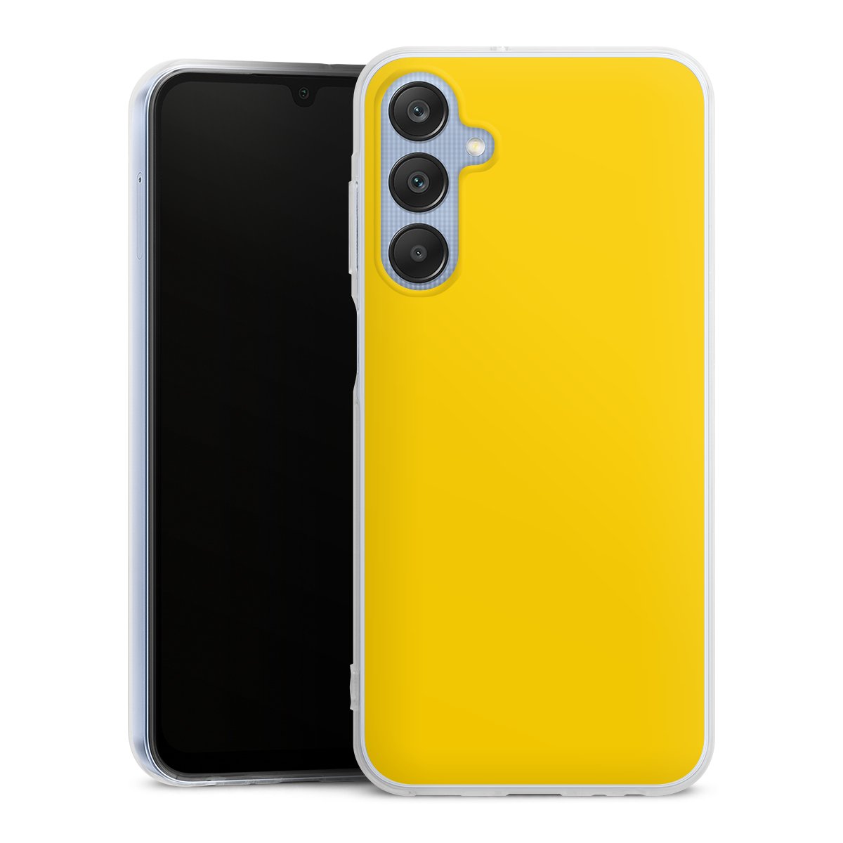 Galaxy A25 5G Handy Silikon Hülle Case transparent Handyhülle Yellow Unicoloured Colour Silikon Case