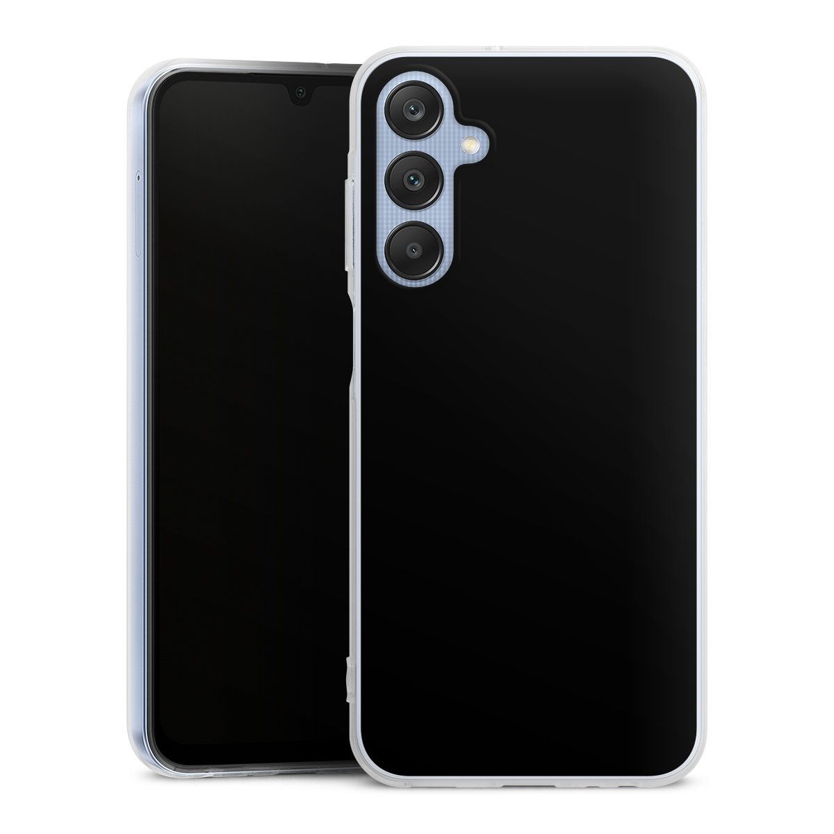 Galaxy A25 5G Handy Silikon Hülle Case transparent Handyhülle Black Colour Unicoloured Silikon Case