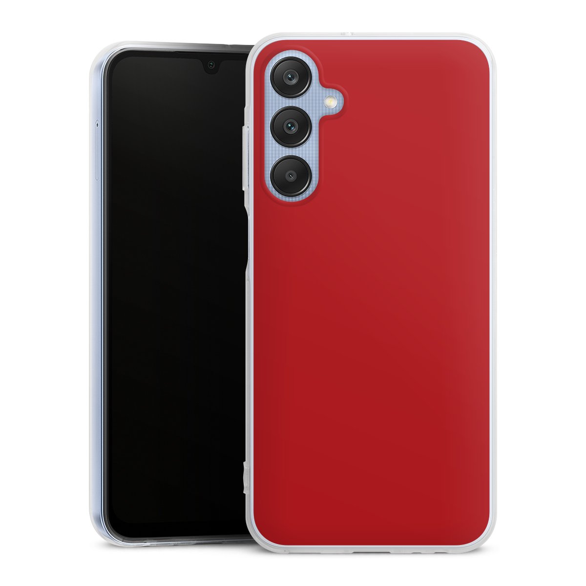 Galaxy A25 5G Handy Silikon Hülle Case transparent Handyhülle Colour Unicoloured Red Silikon Case