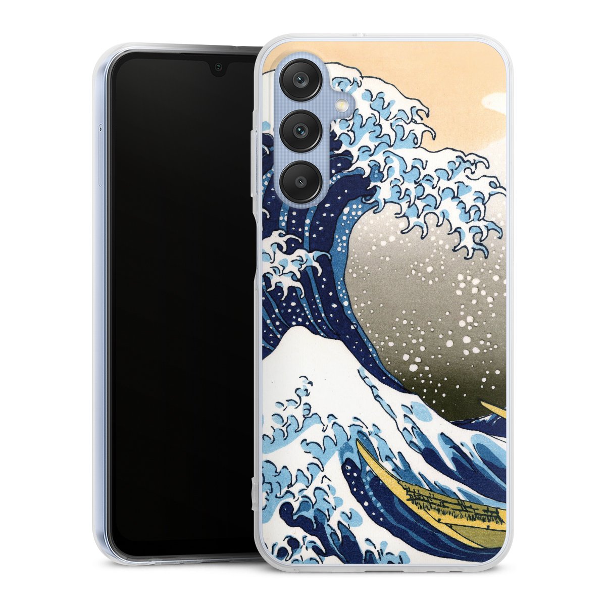 Galaxy A25 5G Handy Silikon Hülle Case transparent Handyhülle Kunst Katsushika Hokusai Die Große Welle Vor Kanagawa Silikon Case