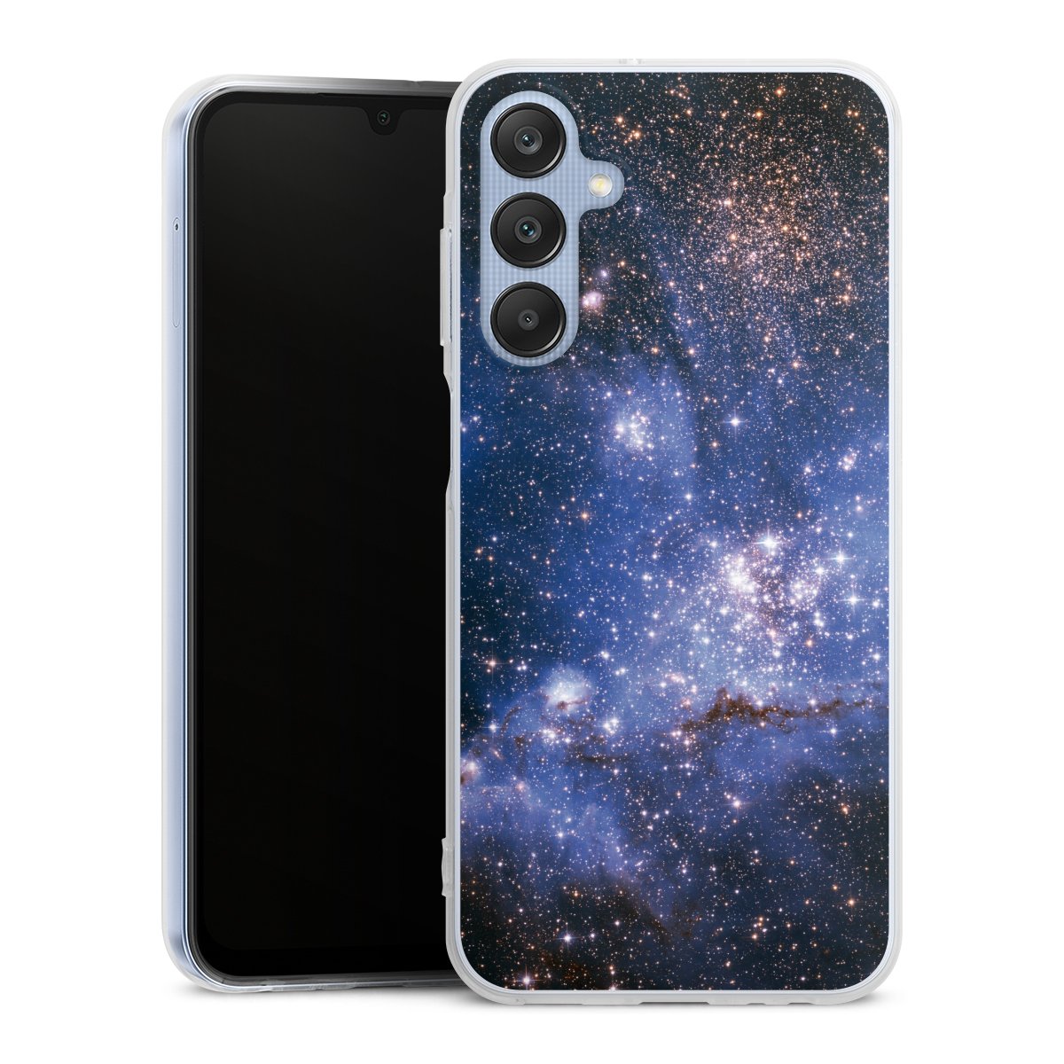 Galaxy A25 5G Handy Silikon Hülle Case transparent Handyhülle Weltall Galaxy Weltraum Silikon Case