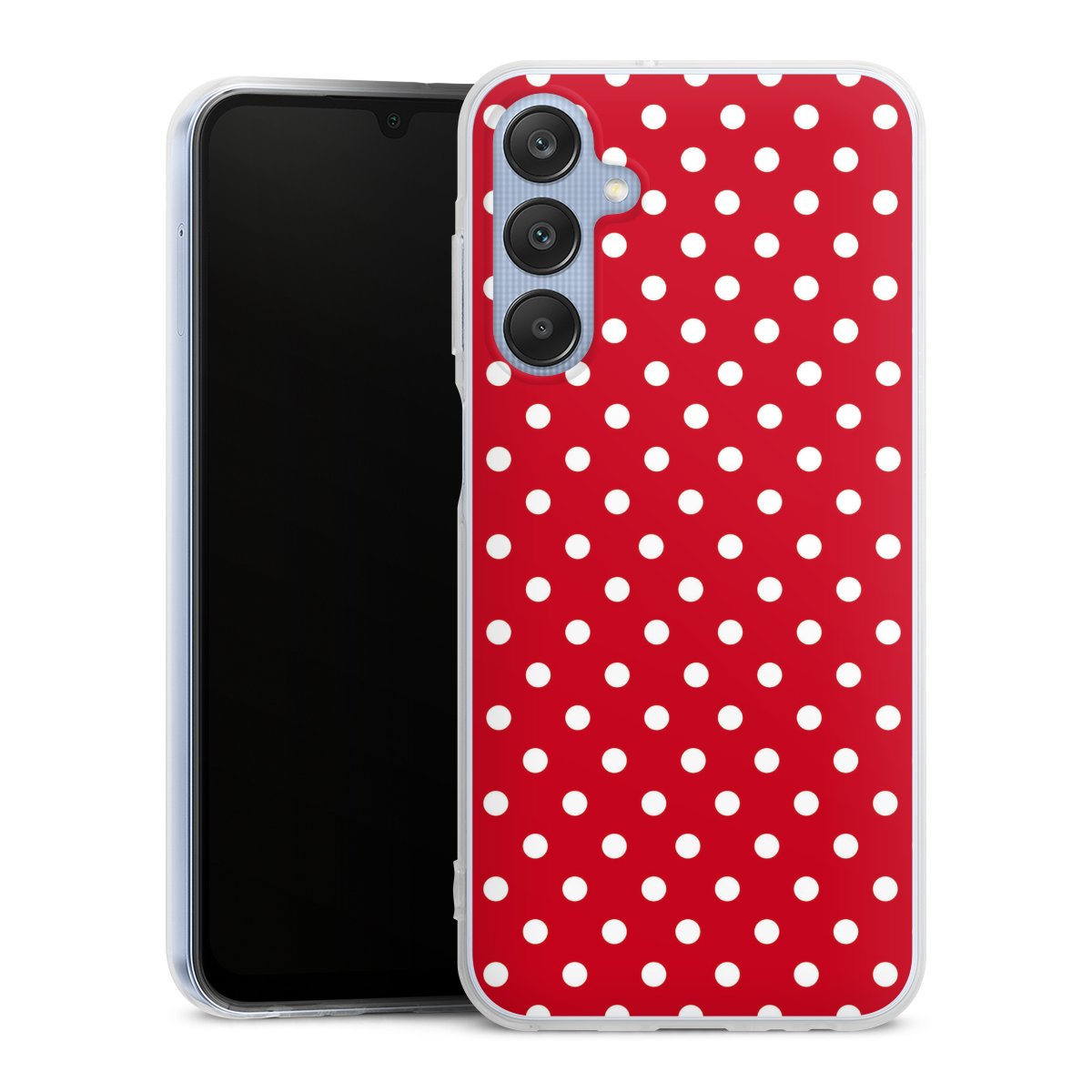 Galaxy A25 5G Handy Silikon Hülle Case transparent Handyhülle Points Polka Dots Retro Silikon Case