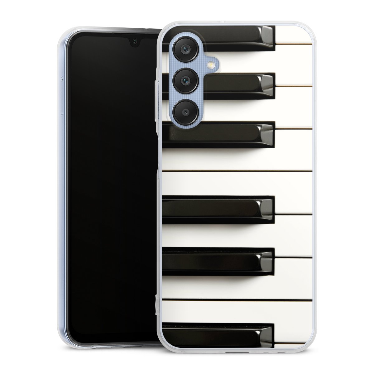 Galaxy A25 5G Handy Silikon Hülle Case transparent Handyhülle Klavier Piano Music Silikon Case