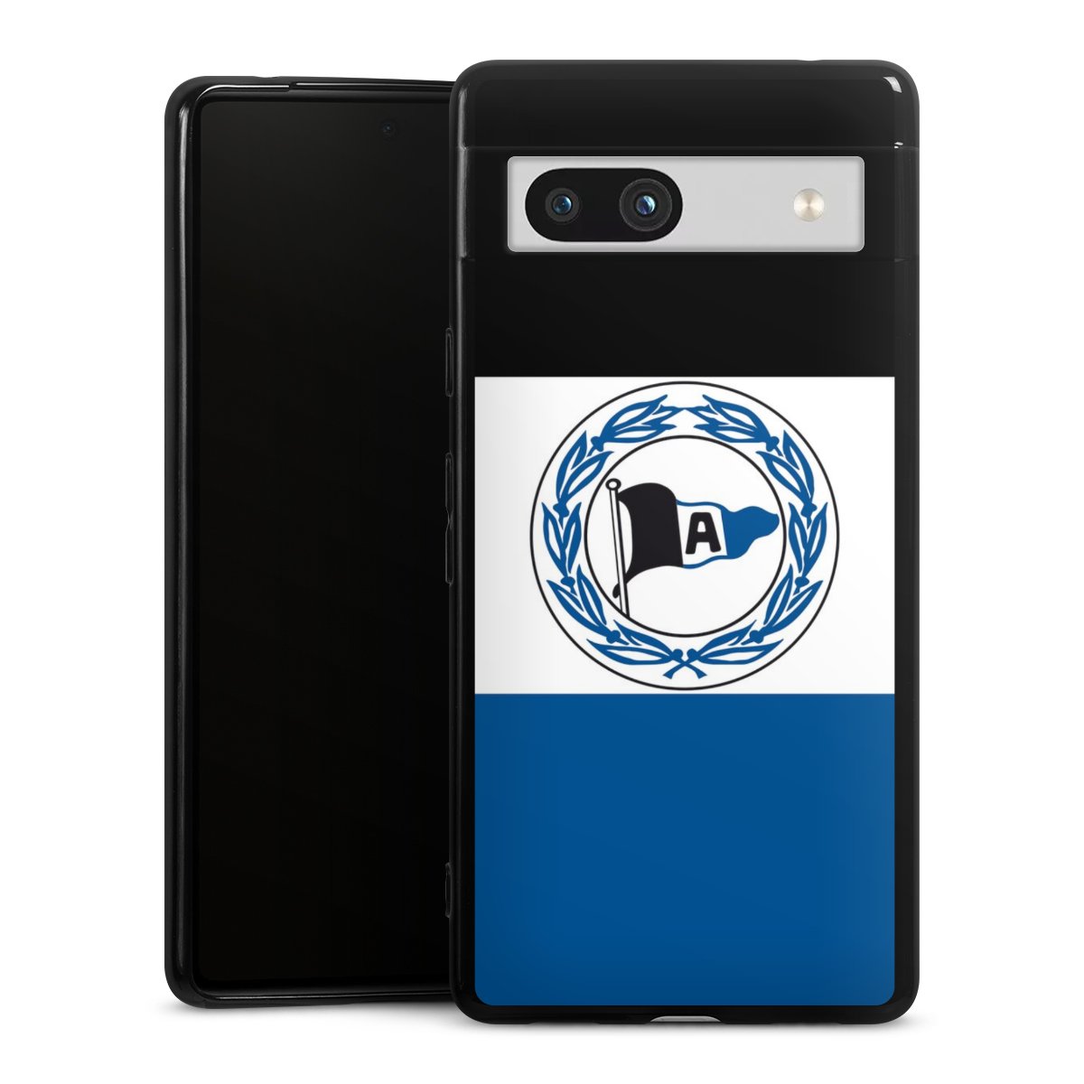 Google Pixel 7a Handy Silikon Hülle Case schwarz Handyhülle Arminen Official Licensed Product Arminia Bielefeld