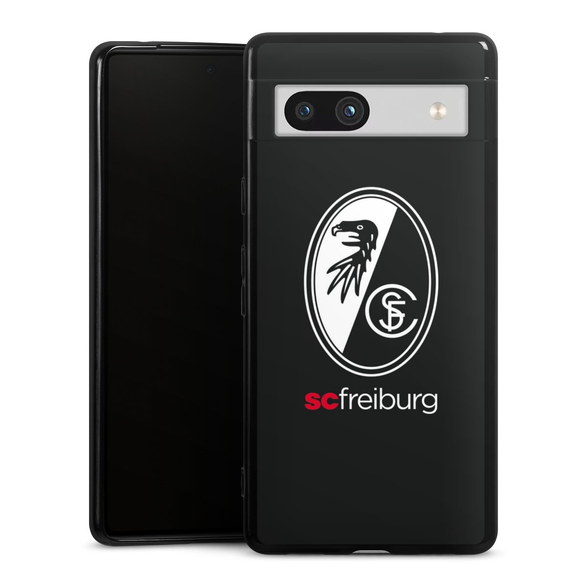 Google Pixel 7a Handy Silikon Hülle Case schwarz Handyhülle Official Licensed Product Sc Freiburg Coat Of Arms