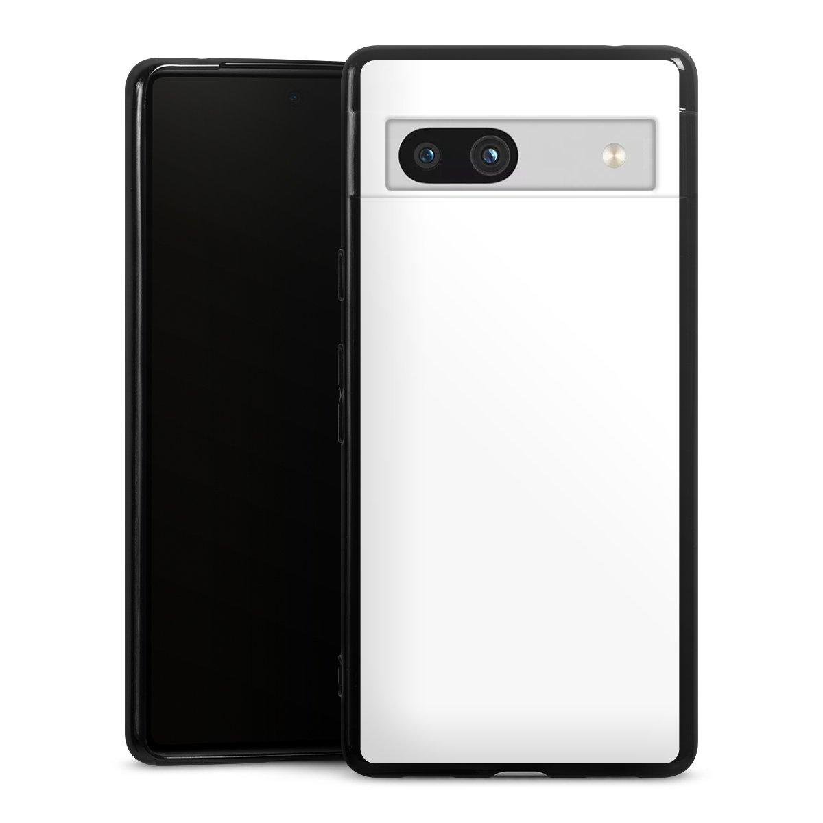 Google Pixel 7a Handy Silikon Hülle Case schwarz Handyhülle Unicoloured Colour White