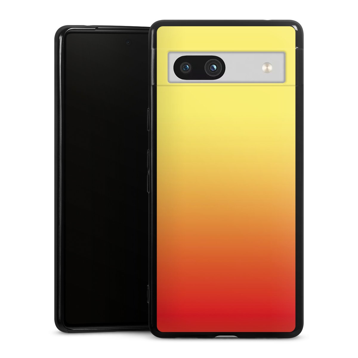 Google Pixel 7a Handy Silikon Hülle Case schwarz Handyhülle Ombre Two-Tone