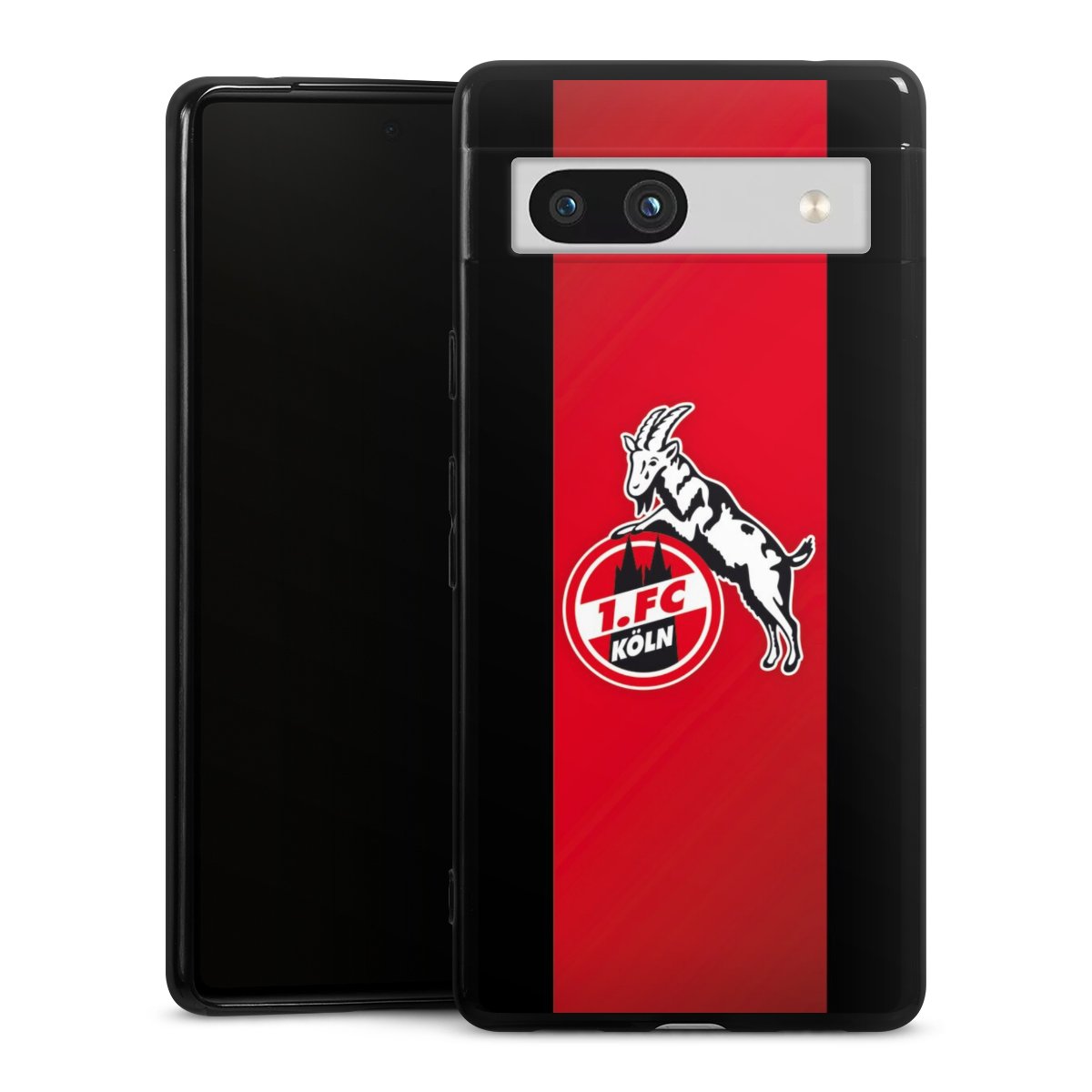 Google Pixel 7a Handy Silikon Hülle Case schwarz Handyhülle Official Licensed Product Billy Goat Hennes 1. Fc Köln