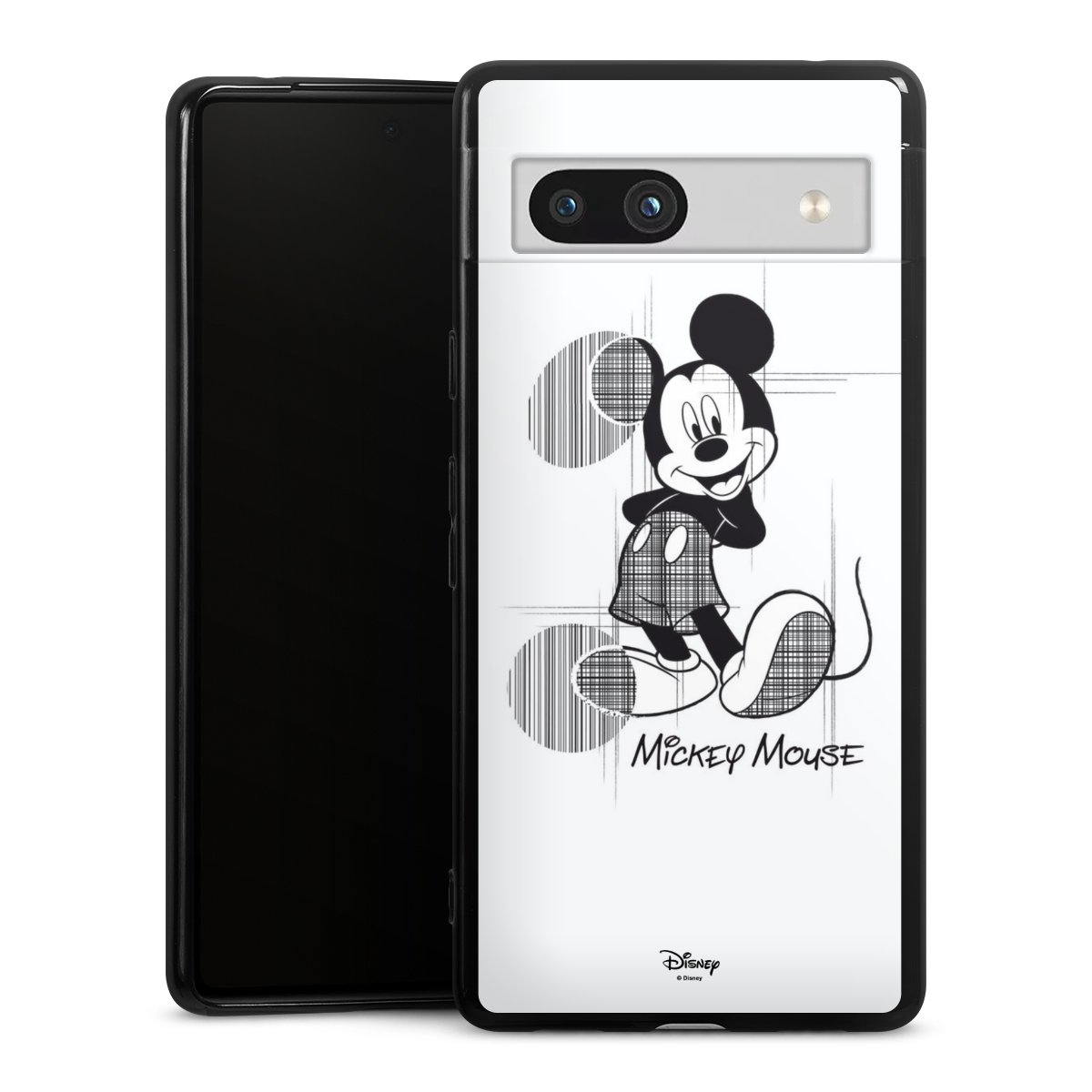 Google Pixel 7a Handy Silikon Hülle Case schwarz Handyhülle Disney Official Licensed Product Mickey Mouse