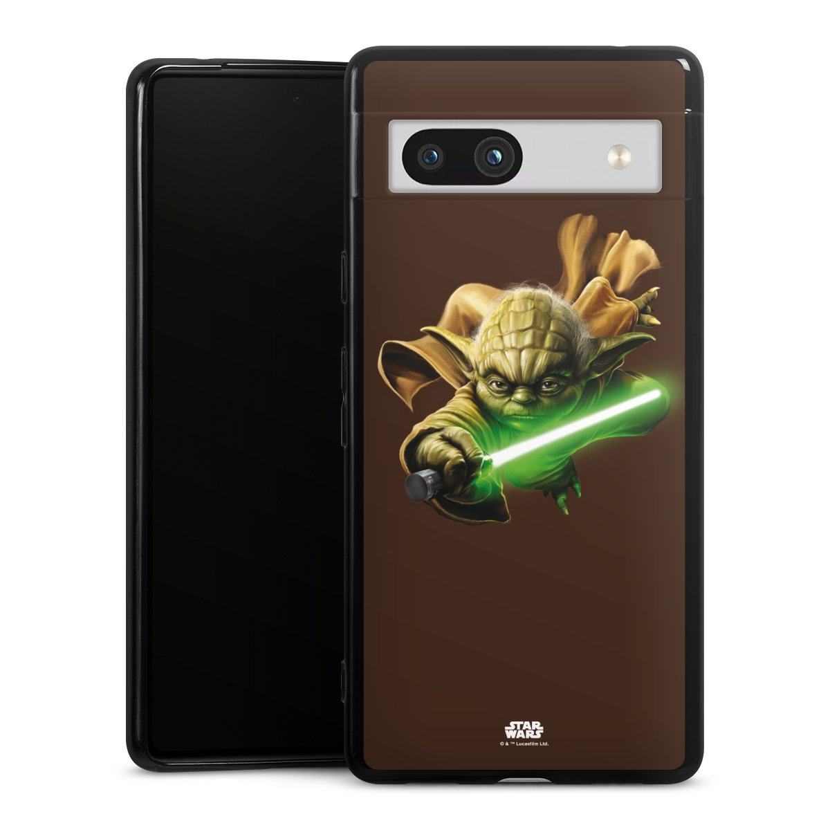 Google Pixel 7a Handy Silikon Hülle Case schwarz Handyhülle Yoda Merchandise Star Wars