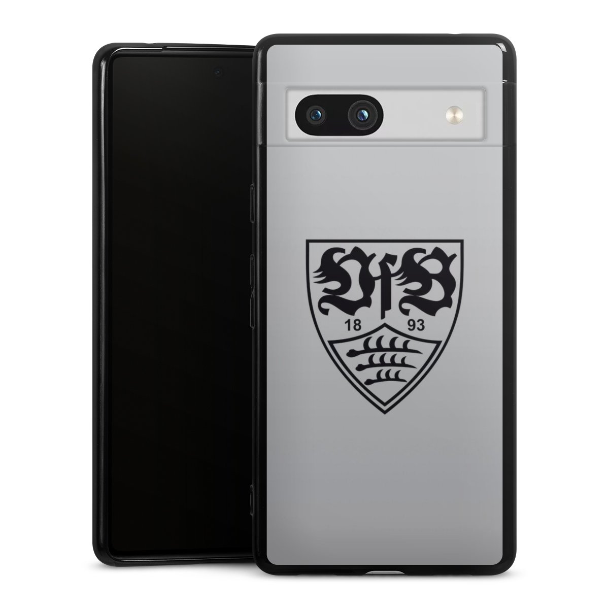 Google Pixel 7a Handy Silikon Hülle Case schwarz Handyhülle Logo Vfb Stuttgart Official Licensed Product