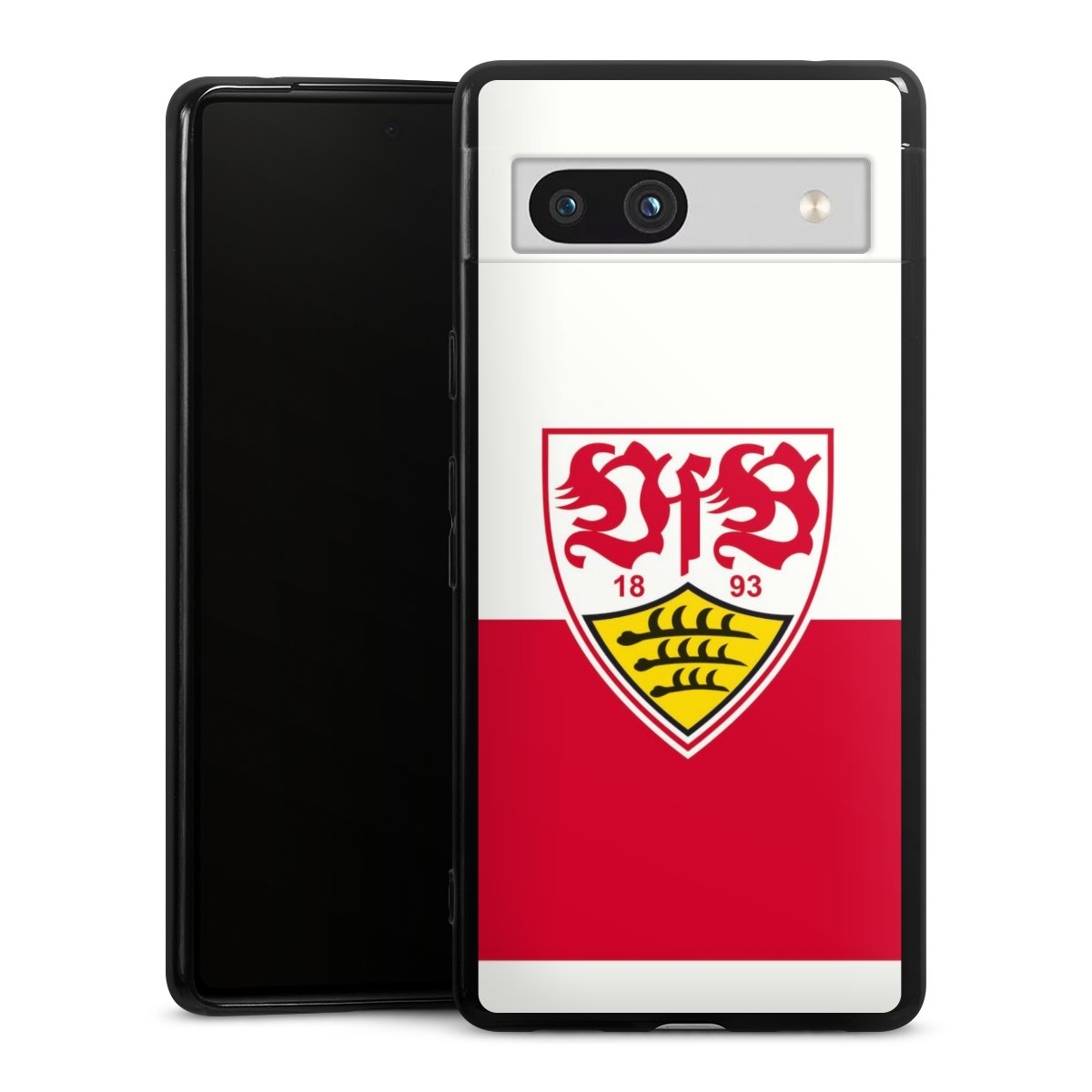 Google Pixel 7a Handy Silikon Hülle Case schwarz Handyhülle Official Licensed Product Logo Vfb Stuttgart