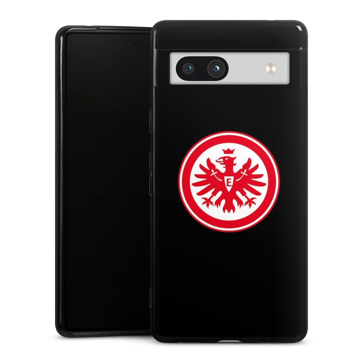 Google Pixel 7a Handy Silikon Hülle Case schwarz Handyhülle Eintracht Frankfurt Sge Eagle