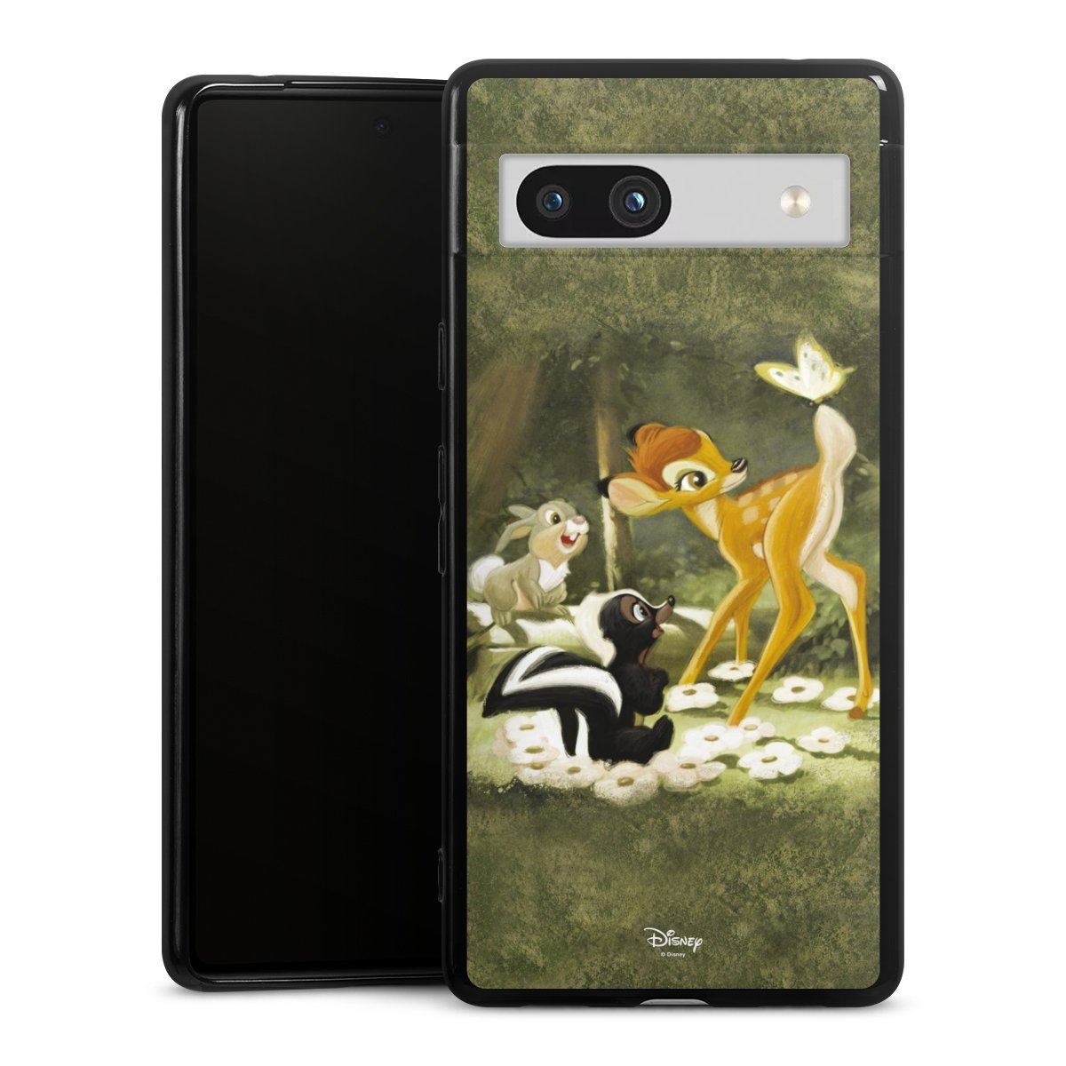 Google Pixel 7a Handy Silikon Hülle Case schwarz Handyhülle Disney Official Licensed Product Bambi