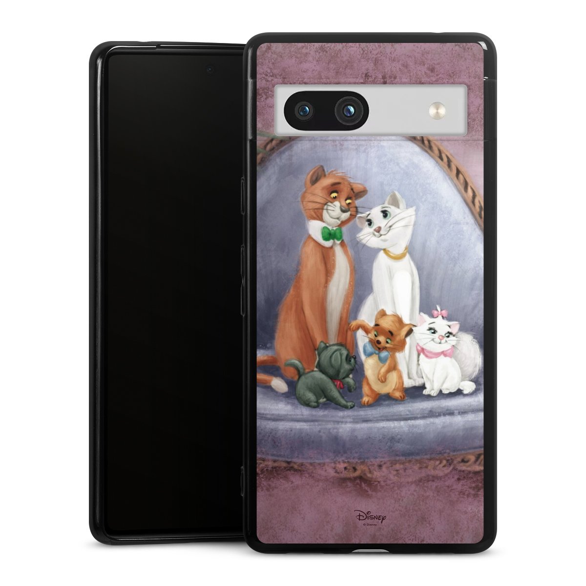 Google Pixel 7a Handy Silikon Hülle Case schwarz Handyhülle Official Licensed Product Disney Aristocats