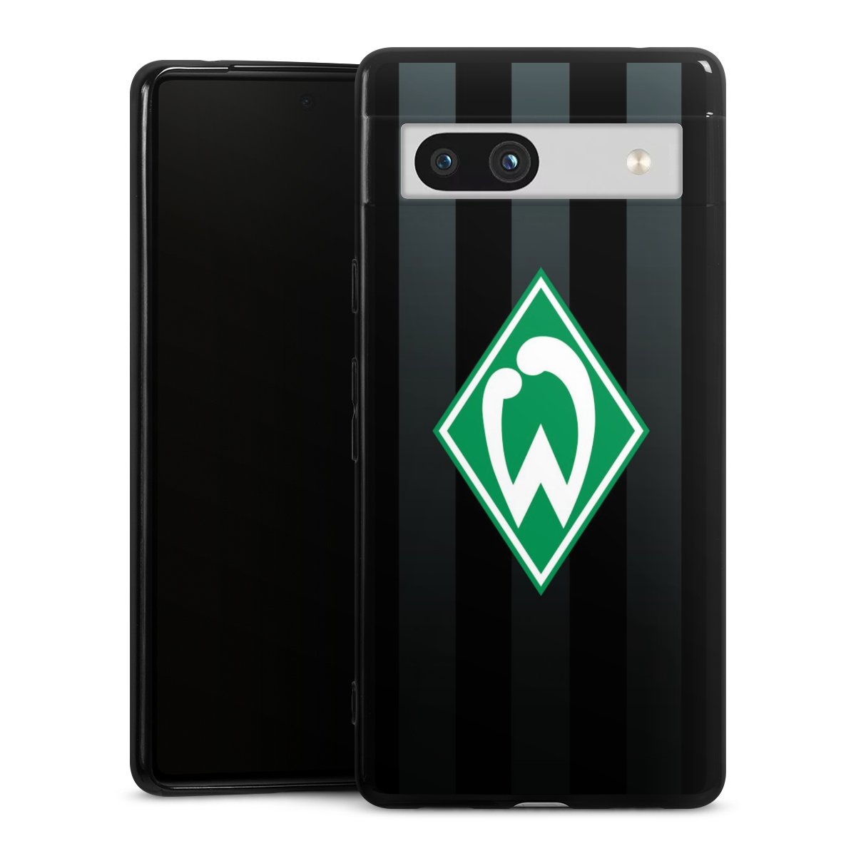 Google Pixel 7a Handy Silikon Hülle Case schwarz Handyhülle Stripes Sv Werder Bremen Official Licensed Product