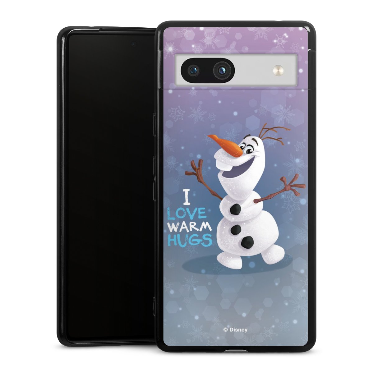 Google Pixel 7a Handy Silikon Hülle Case schwarz Handyhülle Frozen Frozen Olaf Official Licensed Product